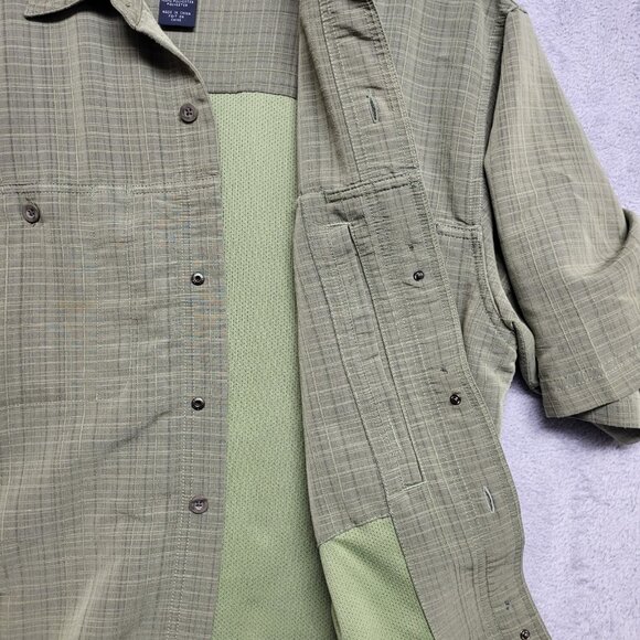 5.11 Tactical Shirt Mens Medium Covert Carry Pocket Snap Button Green Plaid - Picture 8 of 9